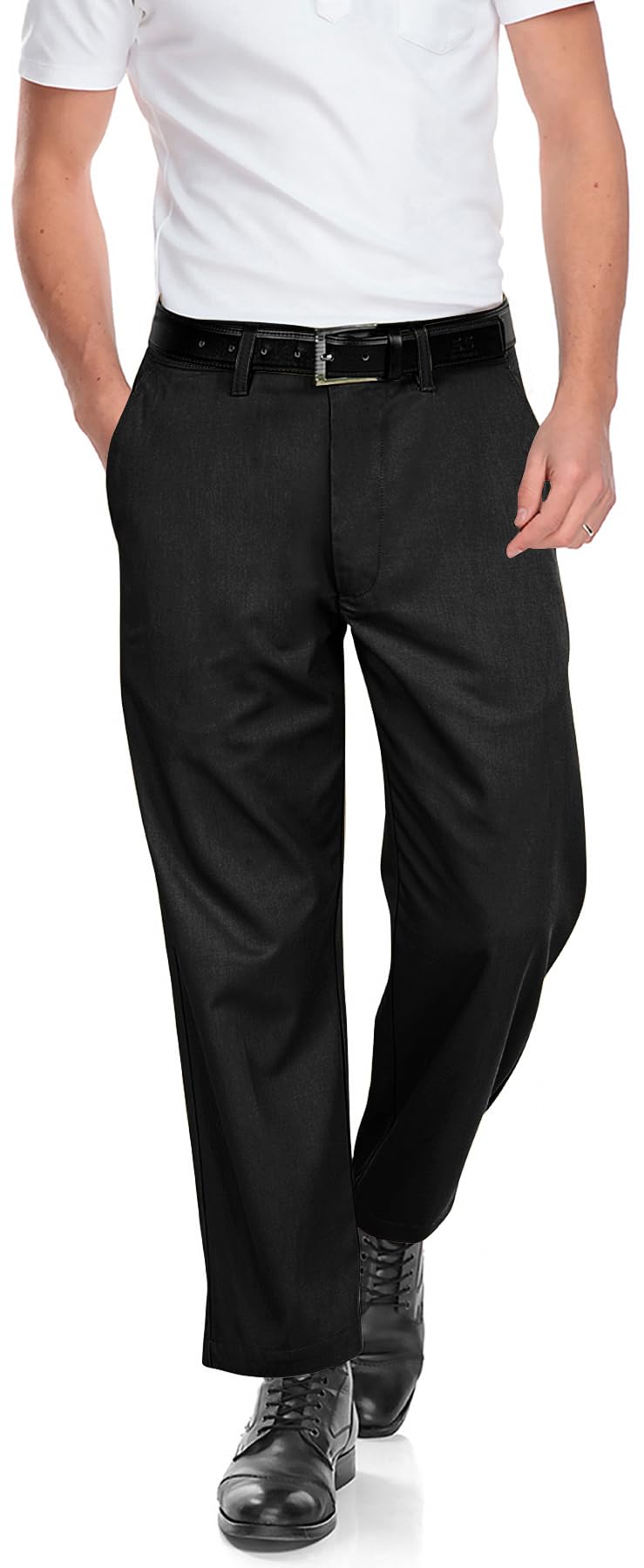 Royale Linens Men's Classic-Fit Wrinkle Free Flat Front Chino Pant Available in Big & Tall - Premium Casual Pants - Regular Straight Pants