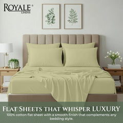 144TC cotton flat sheet Sage Green