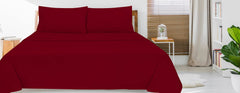 Royale Linens Queen Size Flat Sheet Only - Brushed 1800 Microfiber - Ultra Soft & Breathable - Wrinkle & Stain Resistant - Hotel Quality Flat Sheet Sold Separately - Top Sheet for Bed(Queen,Burgundy)