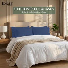 144TC cotton pillowcases Navy