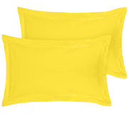 Royale Linens Pillow Shams 2 Pack - Brushed 1800 Microfiber - Bed Pillow Shams, Wrinkle & Fade Resistant Soft and Cozy - Back Overlap Closure - Oxford Pillowcase (Yellow)