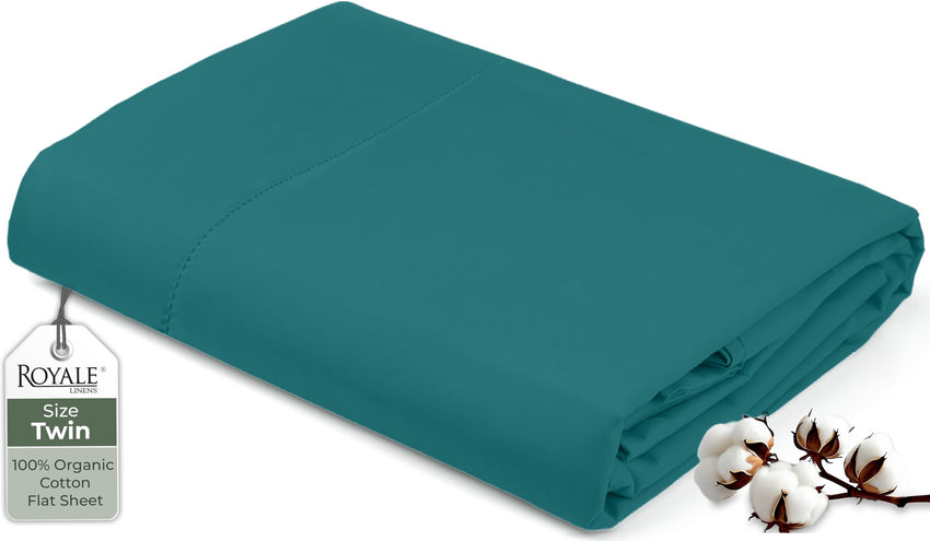 200TC cotton flat sheet Teal - image 1