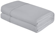 Royale Linens Flat Sheet Only - Brushed 1800 Microfiber - Ultra Soft & Breathable - Wrinkle & Stain Resistant - Hotel Quality Flat Sheet Sold Separately - Top Sheet for Bed ( Silver)