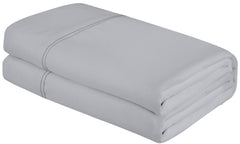 Royale Linens Queen Size Flat Sheet Only - Brushed 1800 Microfiber - Ultra Soft & Breathable - Wrinkle & Stain Resistant - Hotel Quality Flat Sheet Sold Separately - Top Sheet for Bed (Queen, Silver)