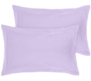 Royale Linens Pillow Shams 2 Pack - Brushed 1800 Microfiber - Bed Pillow Shams, Wrinkle & Fade Resistant Soft and Cozy -Back Overlap Closure - Oxford Pillowcase ( Lavender)