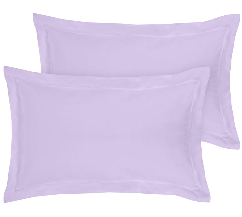 Royale Linens Pillow Shams 2 Pack Queen Size 20x30 Inch - Brushed 1800 Microfiber - Bed Pillow Shams, Wrinkle & Fade Resistant Soft and Cozy -Back Overlap Closure - Oxford Pillowcase (Queen, Lavender)