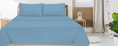 Royale Linens Queen Size Flat Sheet Only - Brushed 1800 Microfiber - Ultra Soft & Breathable - Wrinkle & Stain Resistant - Hotel Quality Flat Sheet Sold Separately - Top Sheet For Bed (Queen,LakeBlue)