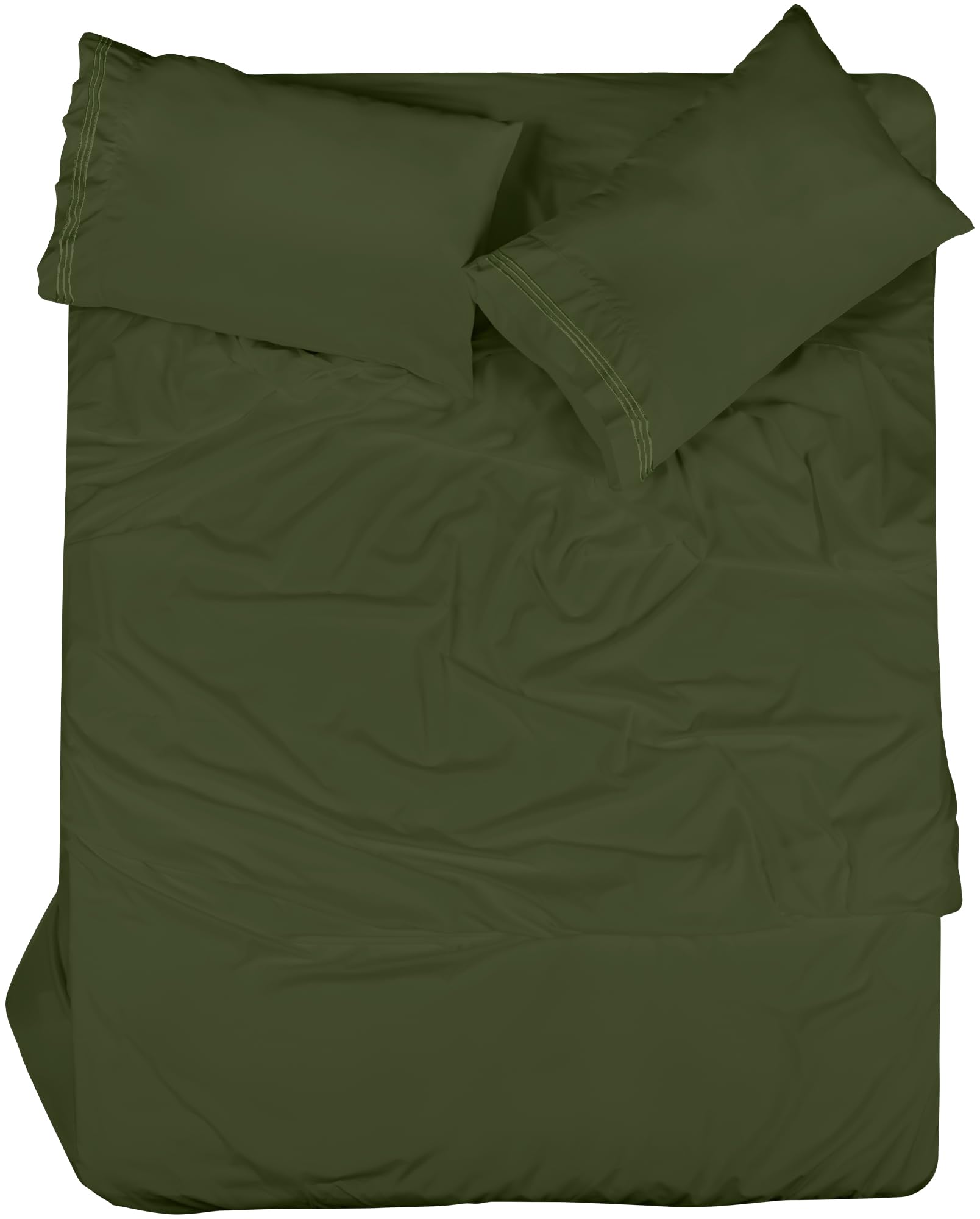 ROYALE LINENS - 4 Piece Bed Sheet - Soft Brushed Microfiber 1800 Bedding Set - 1 Fitted Sheet, 1 Flat Sheet, 2 Pillowcase -Wrinkle & Fade Resistant Luxury Sheet Set (Hunter Green)