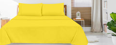 Royale Linens Queen Size Flat Sheet Only - Brushed 1800 Microfiber - Ultra Soft & Breathable - Wrinkle Resistant - Hotel Quality Flat Sheet Sold Separately - Top Sheet for Bed - (Queen, Yellow)