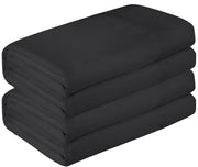 Royale Linen 2 Pack Bulk Flat Sheet Set - Top Sheet - Soft 1800 Microfiber - Wrinkle & Stain Resistant - for Hotel, Massage Table, Hospital, Dorm - Flat Sheet Sold Separately (Black)