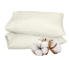 ROYALE LINENS 300 thread Count 100% Long Staple Combed Cotton Pillowcases Set Of 2 - Ultra Soft - Queen Bed Pillow Cover - 20"x30" - Breathable, Cool & Crisp Percale White Pillow Cases