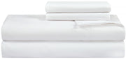 ROYALE LINENS 300 Thread Count 100% Long Staple Combed Cotton Sheet Set - 4 Piece Bed Sheet 1 Fitted Sheet, 1 Flat Sheet, 2 Pillow Cases -Breathable Cool & Crisp Percale Sheet Set ( White)