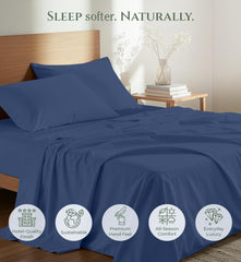 144TC cotton flat sheet Navy
