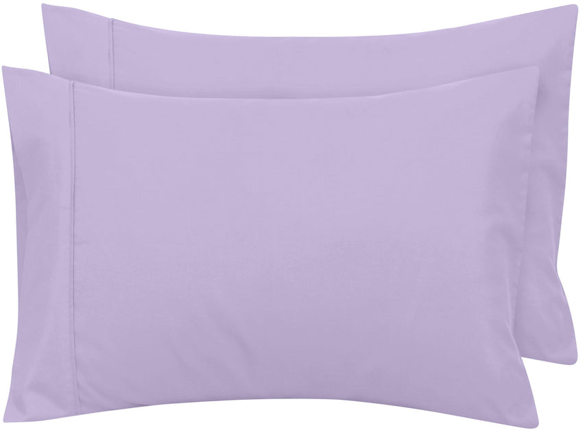 Royale Linens Queen Pillowcase Set of 2 - Bed Pillow Cover - 20" x 30" - Pillowcases - 1800 Brushed Microfiber, Wrinkle & Fade Resistant - Soft & Cozy- Queen Size Pillow Case (Queen, Lavender)