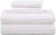 ROYALE LINENS 300 Thread Count 100% Long Staple Combed Cotton Printed Sheet Set - 4 Piece Bed Sheet - 1 Fitted Sheet, 1 Flat Sheet, 2 Pillow case - Cool & Crisp Sheet Set ( Stripe White)