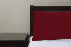 Royale Linens Queen Pillowcase Set of 2 - Bed Pillow Cover - 20" x 30" - Red Pillowcases - 1800 Brushed Microfiber, Wrinkle & Fade Resistant - Soft & Cozy- Queen Size Pillow Case (Queen, Burgundy)