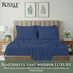 144TC cotton flat sheet Navy