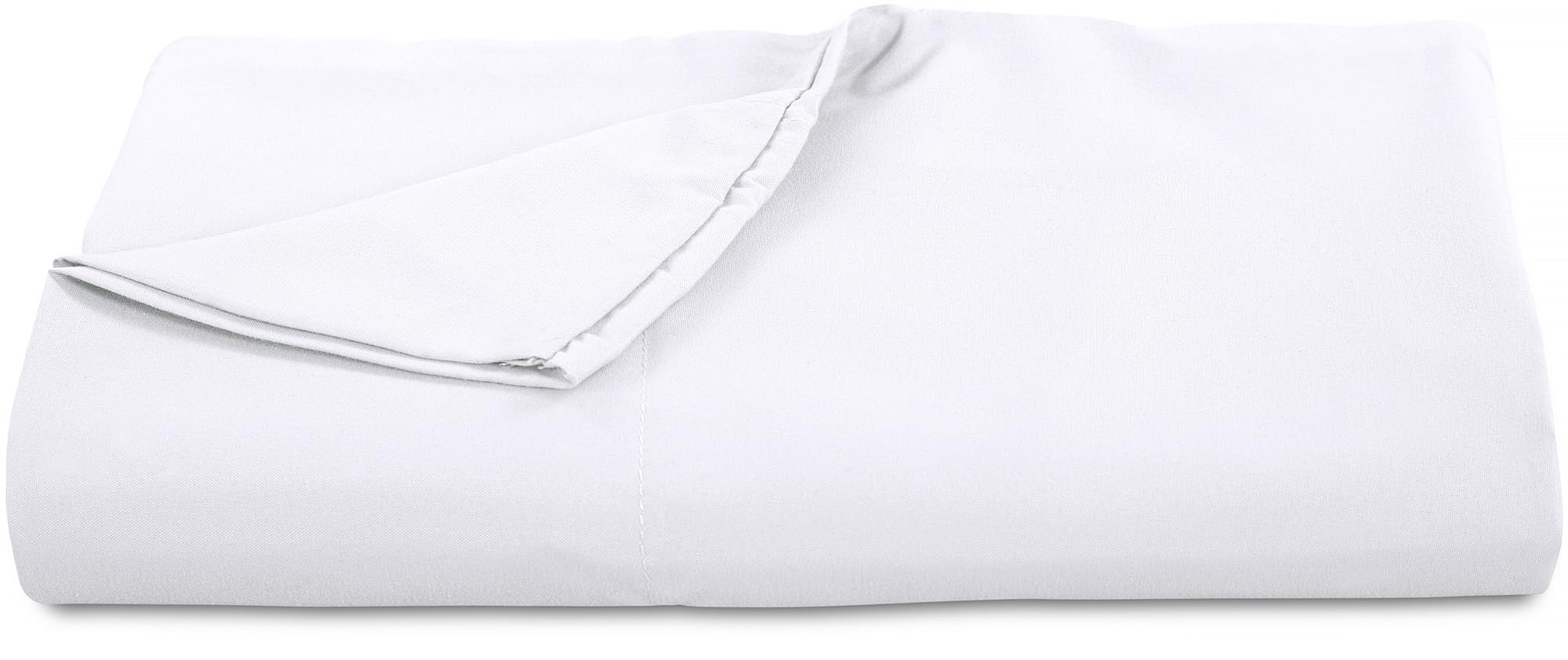 Royale Linens 300 Thread Count 100% Long Staple Combed Cotton Flat Sheet - Super Soft - Top Sheet - Flat Sheet Sold Separately - Breathable, Cool & Crisp Percale Flat Sheet Only (White)