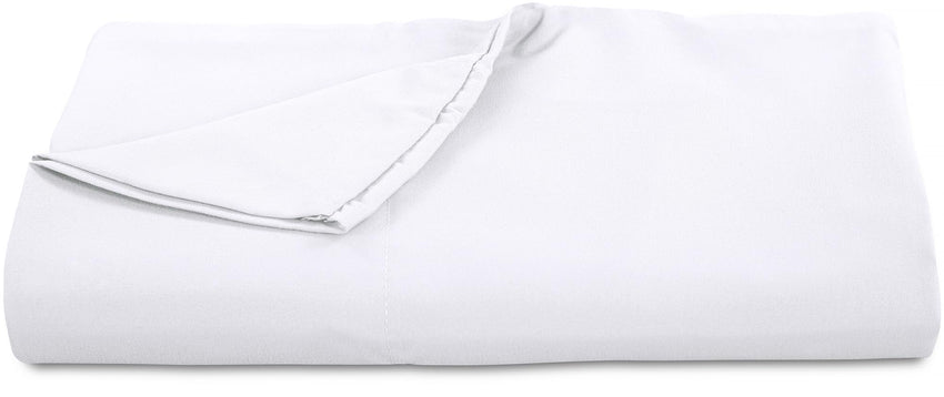 Royale Linens 300 Thread Count 100% Long Staple Combed Cotton Flat Sheet - Super Soft - Top Sheet - Queen Flat Sheet Sold Separately - Breathable, Cool & Crisp Percale Flat Sheet Only (Queen, White)