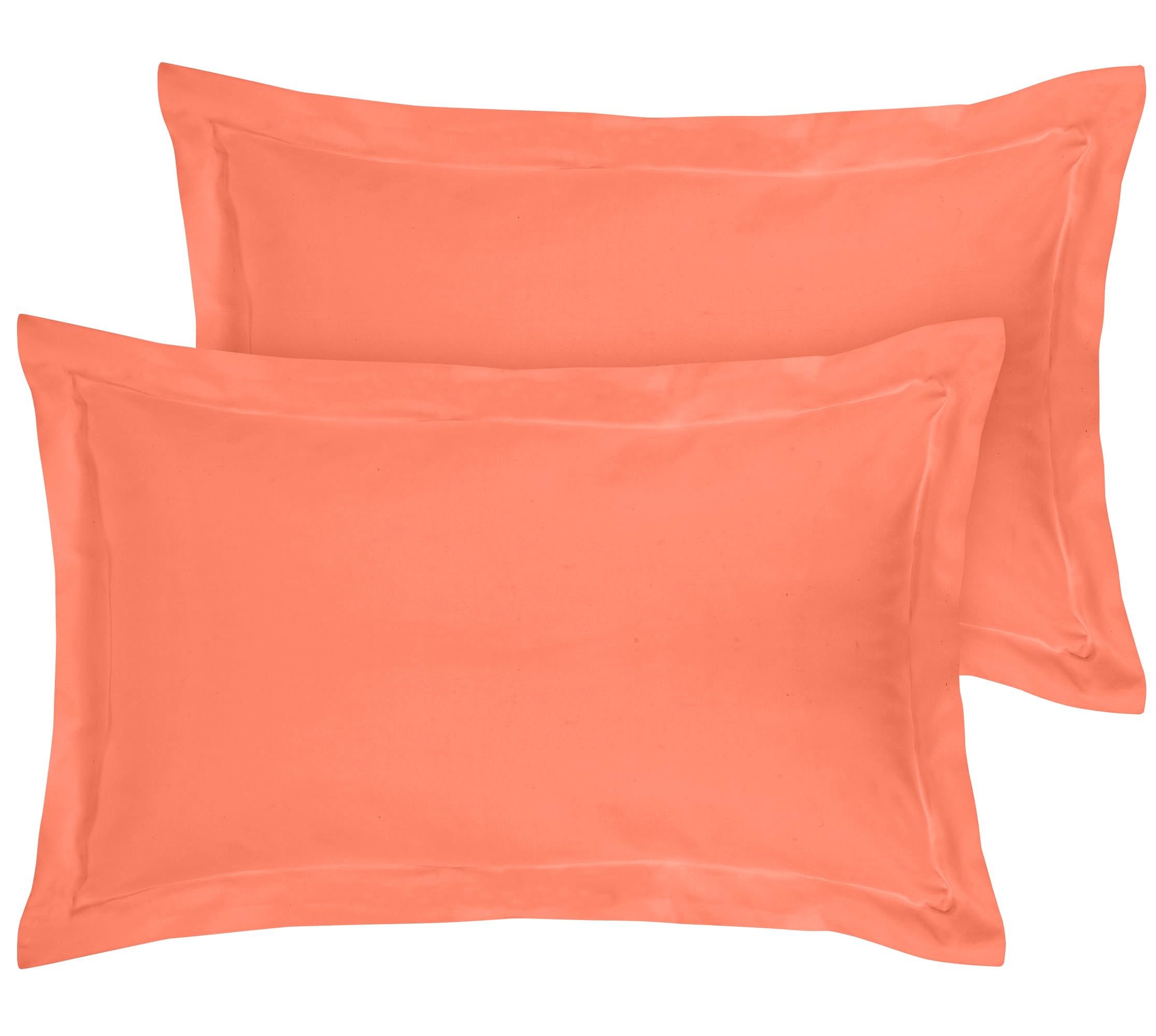 Royale Linens Pillow Shams 2 Pack - Brushed 1800 Microfiber - Bed Pillow Shams, Wrinkle Resistant Super Soft and Cozy - Back Overlap Closure - Oxford Pillowcases (Coral)