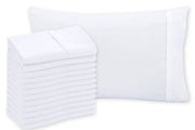 Royale Linens White Pillowcase Set of 12 - Bed Pillow Cover - 1800 Brushed Microfiber - Wrinkle & Fade Resistant - Bulk Pillow Cases - Hotel Quality Pillow Case 12 Pack (White)