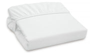 ROYALE LINENS 300 Thread Count 100% Long Staple Combed Cotton Fitted Sheet - Super Soft Deep Pocket Bottom Sheet - White Fitted Sheet  -Fitted Sheet Only - Elastic Sheet (White)