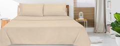 Royale Linens Queen Size Flat Sheet Only - Brushed 1800 Microfiber - Ultra Soft & Breathable - Wrinkle & Stain Resistant - Hotel Quality Flat Sheet Sold Separately - Top Sheet for Bed - (Queen, Sand)