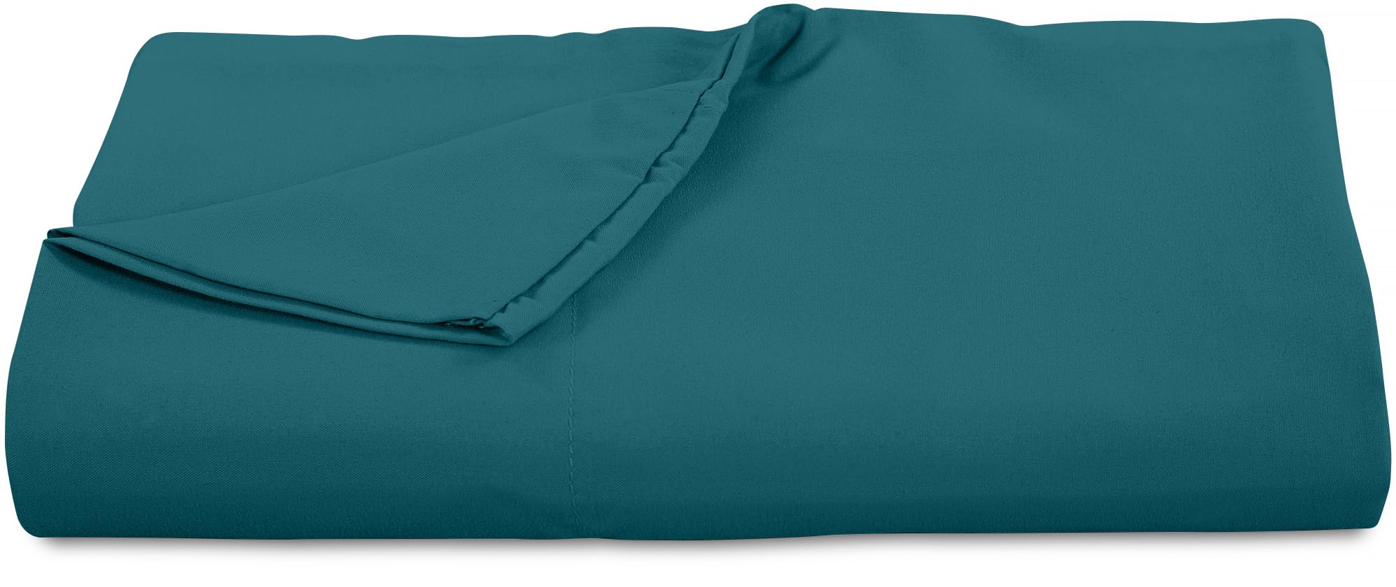 ROYALE LINENS 300 Thread Count 100% Long Staple Combed Cotton Flat Sheet - Super Soft - Top Sheet - Queen Flat Sheet Sold Separately - Breathable, Cool & Crisp Percale Flat Sheet Only (Queen, Teal)