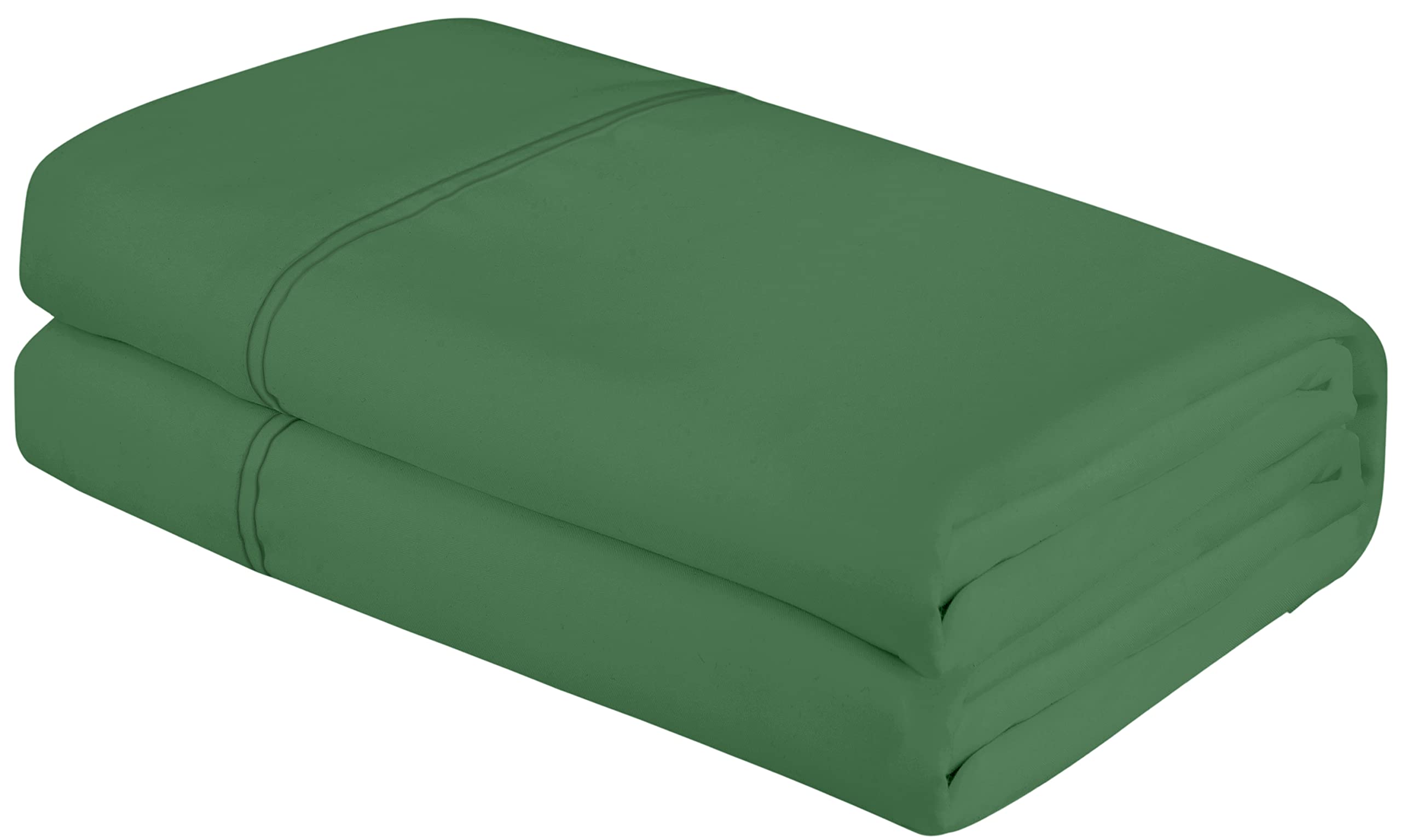 Royale Linens Queen Size Flat Sheet Only - Brushed 1800 Microfiber - Ultra Soft & Breathable - Wrinkle Resistant - Hotel Quality Flat Sheet Sold Separately - Top Sheet for Bed - (Queen, Hunter Green)