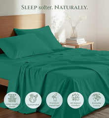 144TC cotton flat sheet Hunter Green
