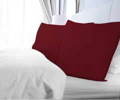 Royale Linens Queen Pillowcase Set of 2 - Bed Pillow Cover - 20" x 30" - Red Pillowcases - 1800 Brushed Microfiber, Wrinkle & Fade Resistant - Soft & Cozy- Queen Size Pillow Case (Queen, Burgundy)