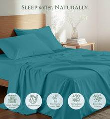 144TC cotton flat sheet Teal