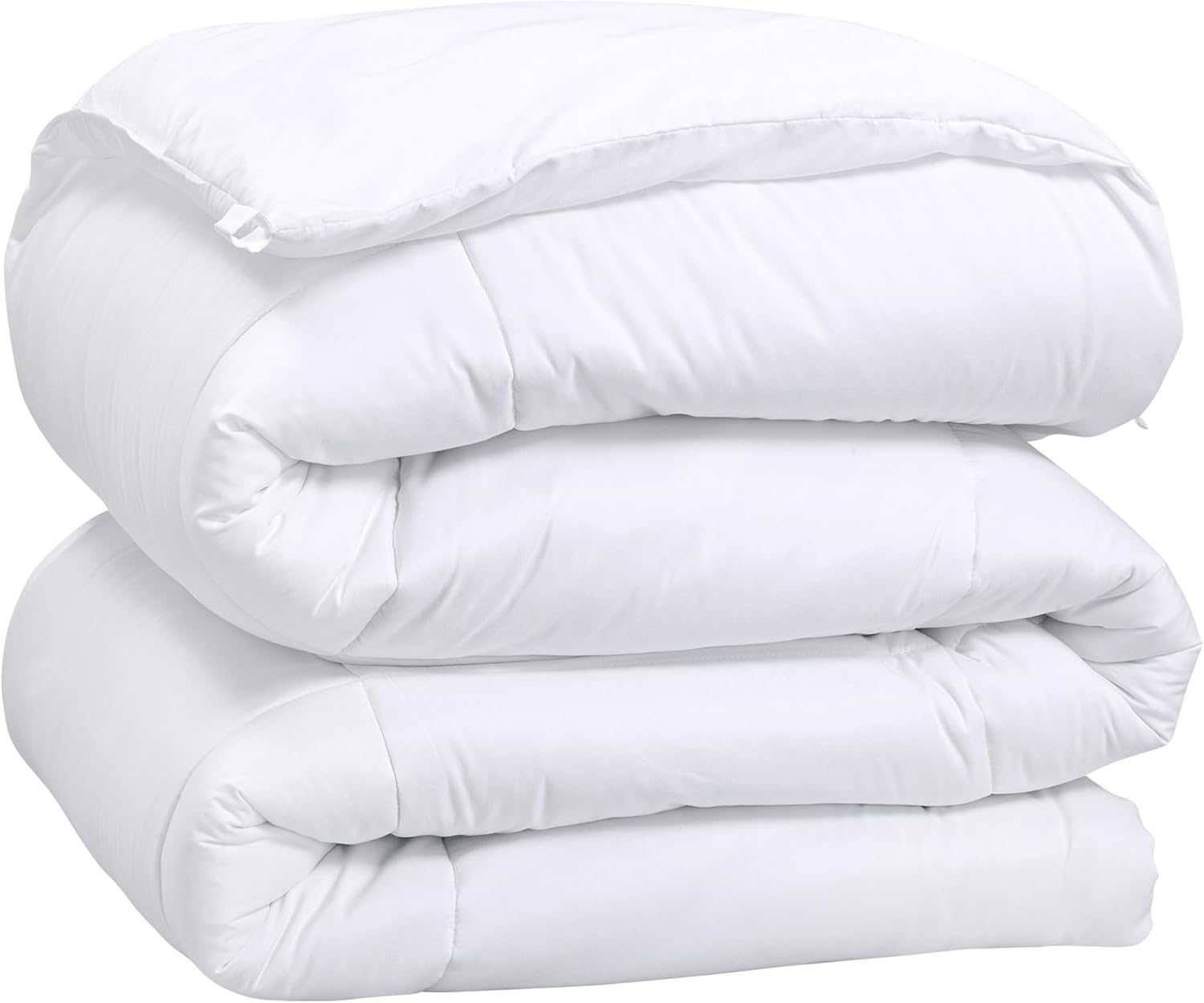 ROYALE Queen Comforter - All Season Down Alternative Bedding Comforter - Lightweight Quilted Comforter with Corner Tabs - Ultra Soft Luxury Hotel Comforter - Box Stitched Duvet Insert (Queen, White)