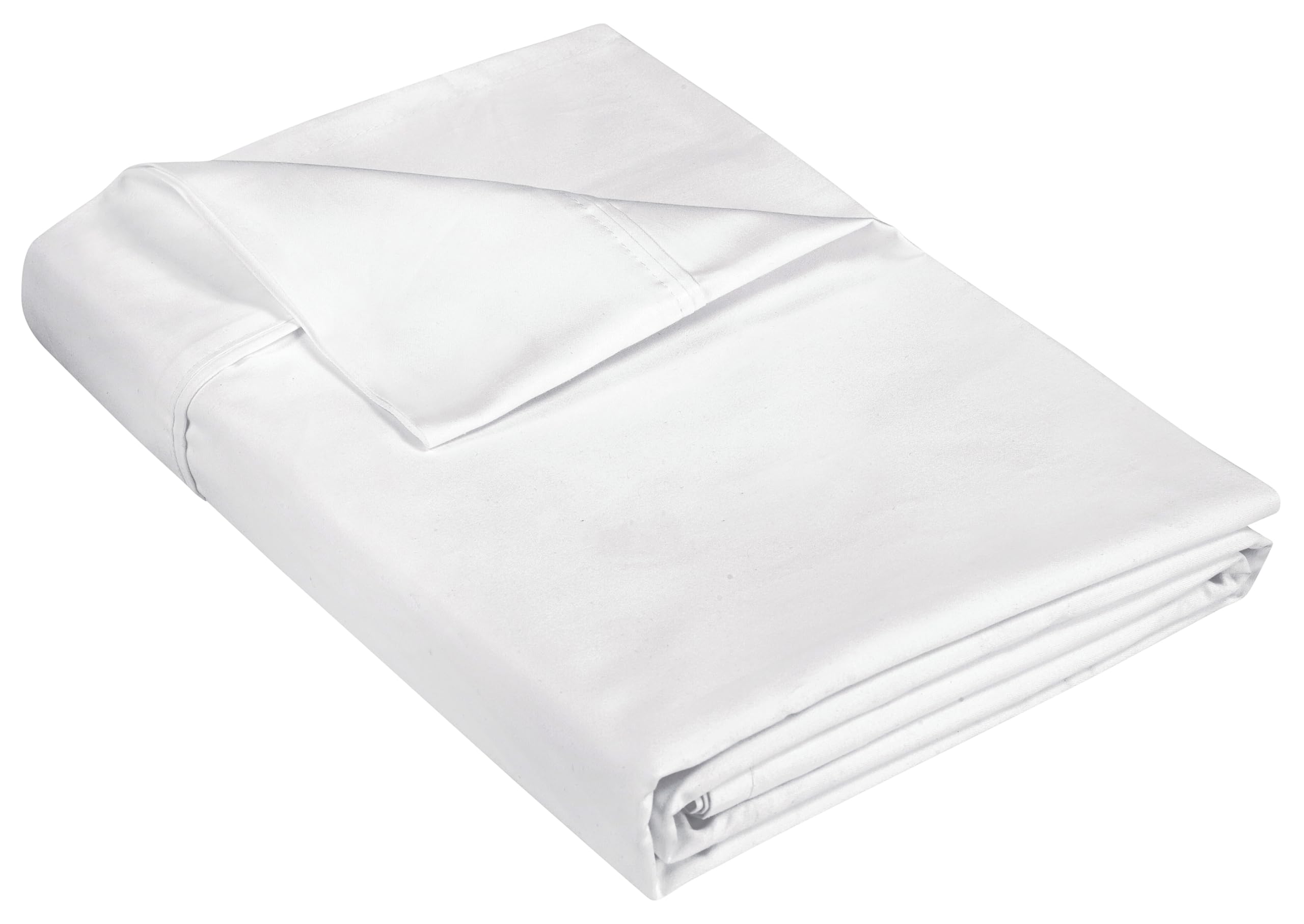 400 Thread Count 100% American Grown Cotton Flat Sheet - Cooling Sheets - Queen Sheets - Luxury Sateen Weave - Queen Flat Sheet Sold Separately - Soft White Flat Sheet Only (Queen, Signature White)