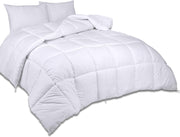 ROYALE Comforter - All Season Down Alternative Bedding Comforter - Lightweight Quilted Comforter with Corner Tabs - Ultra Soft Luxury Hotel Comforter - Box Stitched Duvet Insert (White)