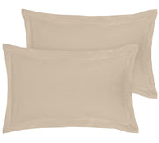 Royale Linens Pillow Shams 2 Pack -Brushed 1800 Microfiber - Bed Pillow Shams Wrinkle & Fade Resistant Super Soft and Cozy -Back Overlap Closure - Oxford Pillowcase (Sand)