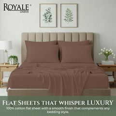 144TC cotton flat sheet Chocolate