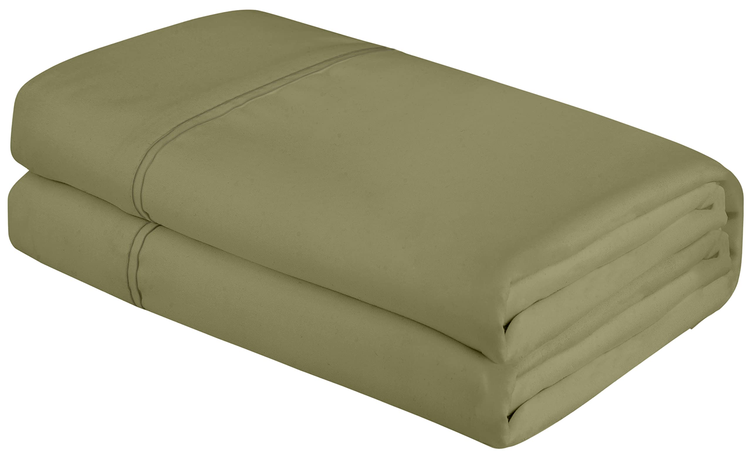 Royale Linens Flat Sheet Only - Brushed 1800 Microfiber - Ultra Soft & Breathable - Wrinkle &Stain Resistant - Hotel Quality Flat Sheet Sold Separately - Top Sheet For Bed (Sage Green)