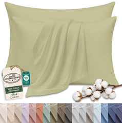 144TC cotton pillowcases Sage Green