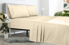 Royale Linen 2 Pack Bulk Flat Sheet Set - Top Sheet - Soft 1800 Microfiber - Wrinkle & Stain Resistant - for Hotel, Massage Table, Hospital, Dorm - Queen Flat Sheet Sold Separately (Queen, Sand)