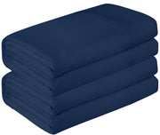 Royale Linen 2 Pack Bulk Flat Sheet Set - Top Sheet - Soft 1800 Microfiber - Wrinkle & Stain Resistant - for Hotel, Massage Table, Hospital, Dorm - Flat Sheet Sold Separately (Navy)