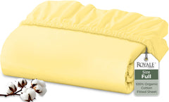 Royale Linens 200 thread count cotton fitted sheet - Yellow - Full