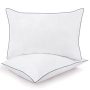 ROYALE LINENS Pillows Size Set of 2 - Bed Pillows for Sleeping - Piping Pillow for Back, Stomach or Side Sleepers - Down Alternative Pillows - Soft Hotel Quality (Pack of 2)