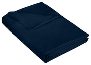 400 Thread Count 100% American Grown Cotton Flat Sheet - Cooling Sheets - Sheets - Luxury Sateen Weave - Flat Sheet Sold Separately - Navy Flat Sheet Only ( Rivera Navy)