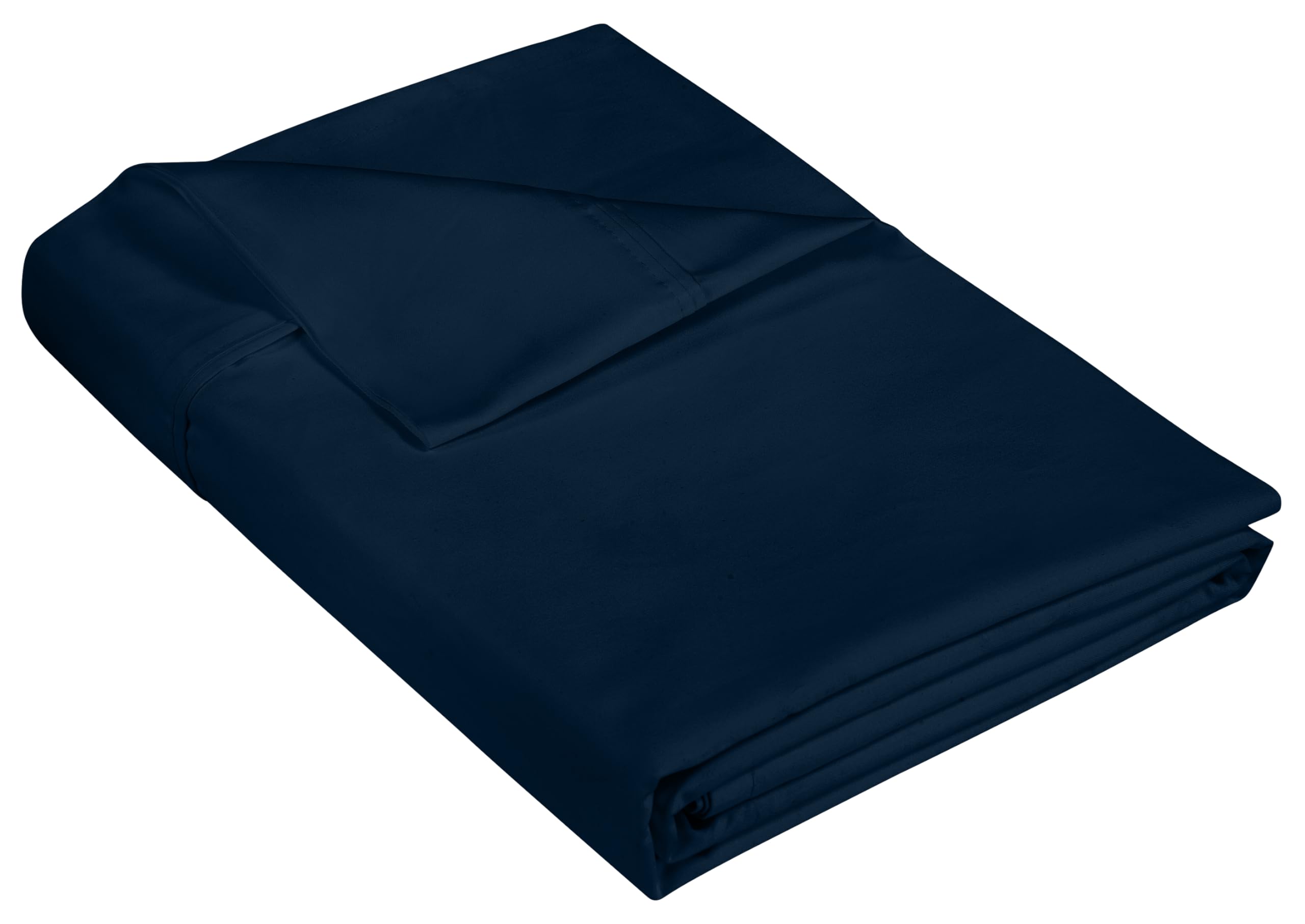 400 Thread Count 100% American Grown Cotton Flat Sheet - Cooling Sheets - Sheets - Luxury Sateen Weave - Flat Sheet Sold Separately - Navy Flat Sheet Only ( Rivera Navy)