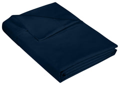 400 Thread Count 100% American Grown Cotton Flat Sheet - Cooling Sheets - Queen Sheets - Luxury Sateen Weave - Queen Flat Sheet Sold Separately - Navy Flat Sheet Only (Queen, Rivera Navy)