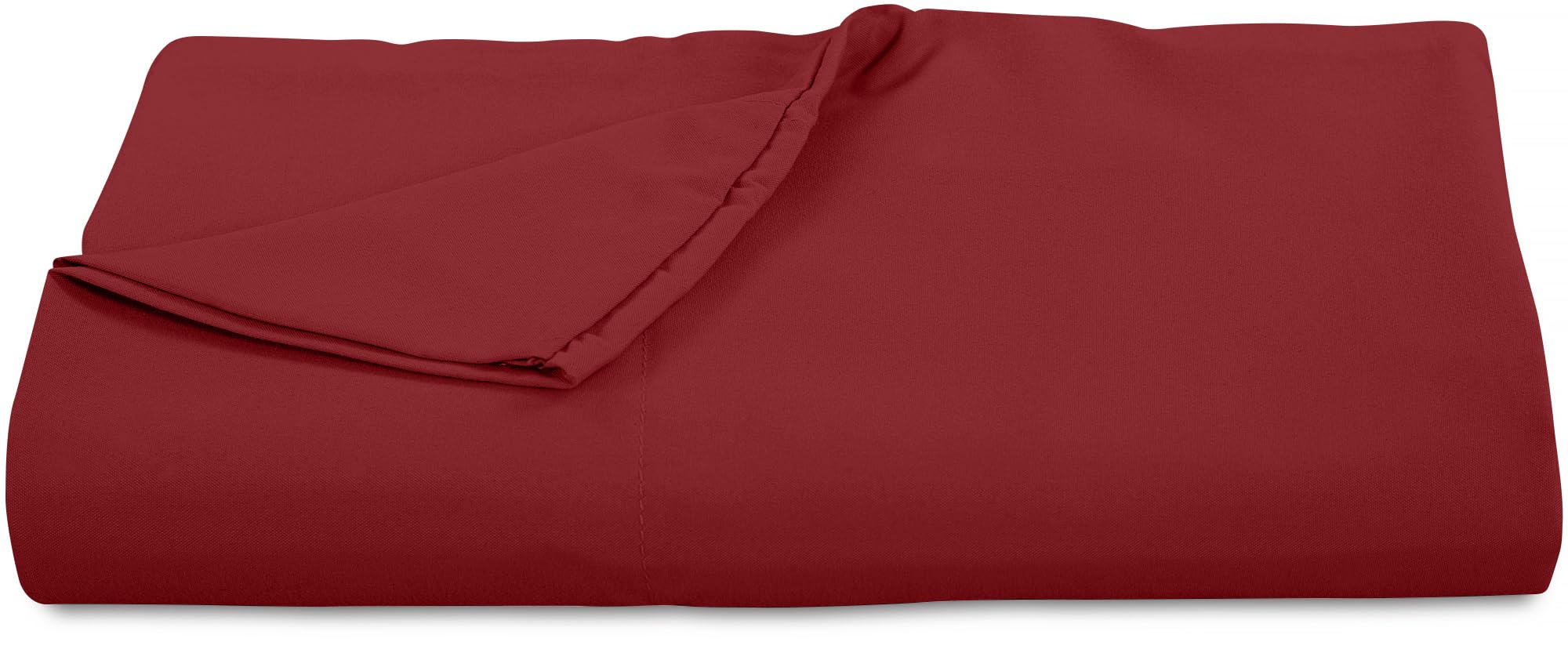 Royale Linens 300 Thread Count 100% Long Staple Combed Cotton Flat Sheet - Super Soft - Top Sheet - Flat Sheet Sold Separately - Breathable, Cool & Crisp Percale Flat Sheet Only ( Red)