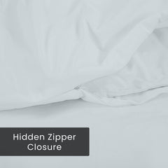 ROYALE LINENS White Duvet Cover - Duvet Cover Set - 3 Piece Double Brushed Duvet Covers with Zipper Closure, 1 Duvet Cover and 2 Pillow Shams