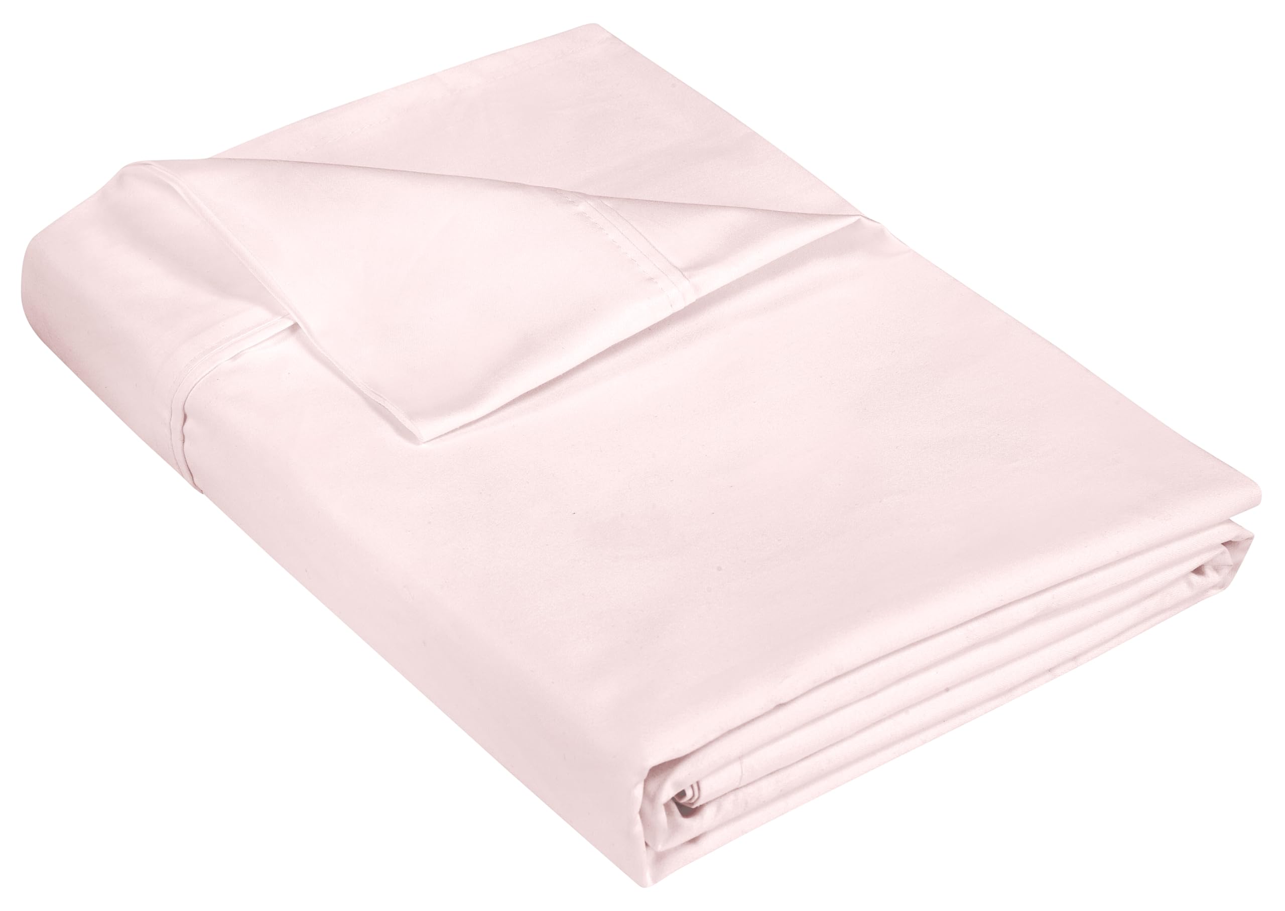 400 Thread Count 100% American Grown Cotton Flat Sheet - Cooling Sheets - Queen Sheets - Luxury Sateen Weave - Queen Flat Sheet Sold Separately - Soft Pink Flat Sheet Only (Queen, Kyoto Blush)