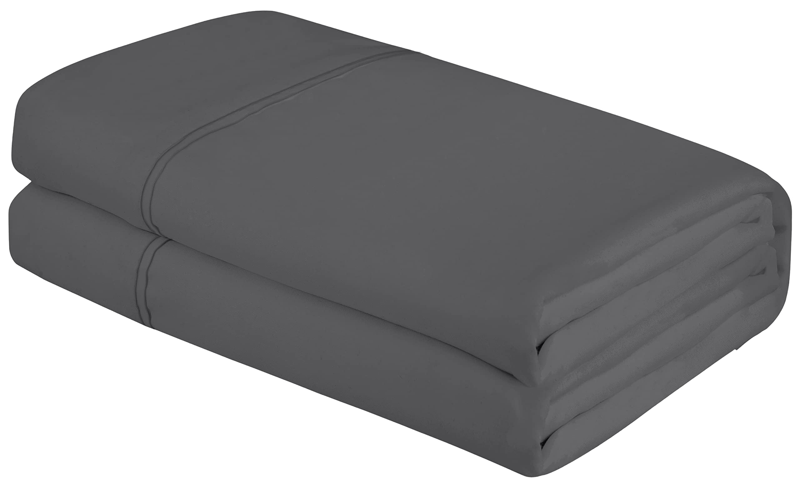 Royale Linens Flat Sheet Only - Brushed 1800 Microfiber - Ultra Soft & Breathable - Wrinkle & Stain Resistant - Hotel Quality Flat Sheet Sold Separately - Top Sheet for Bed - ( Grey)